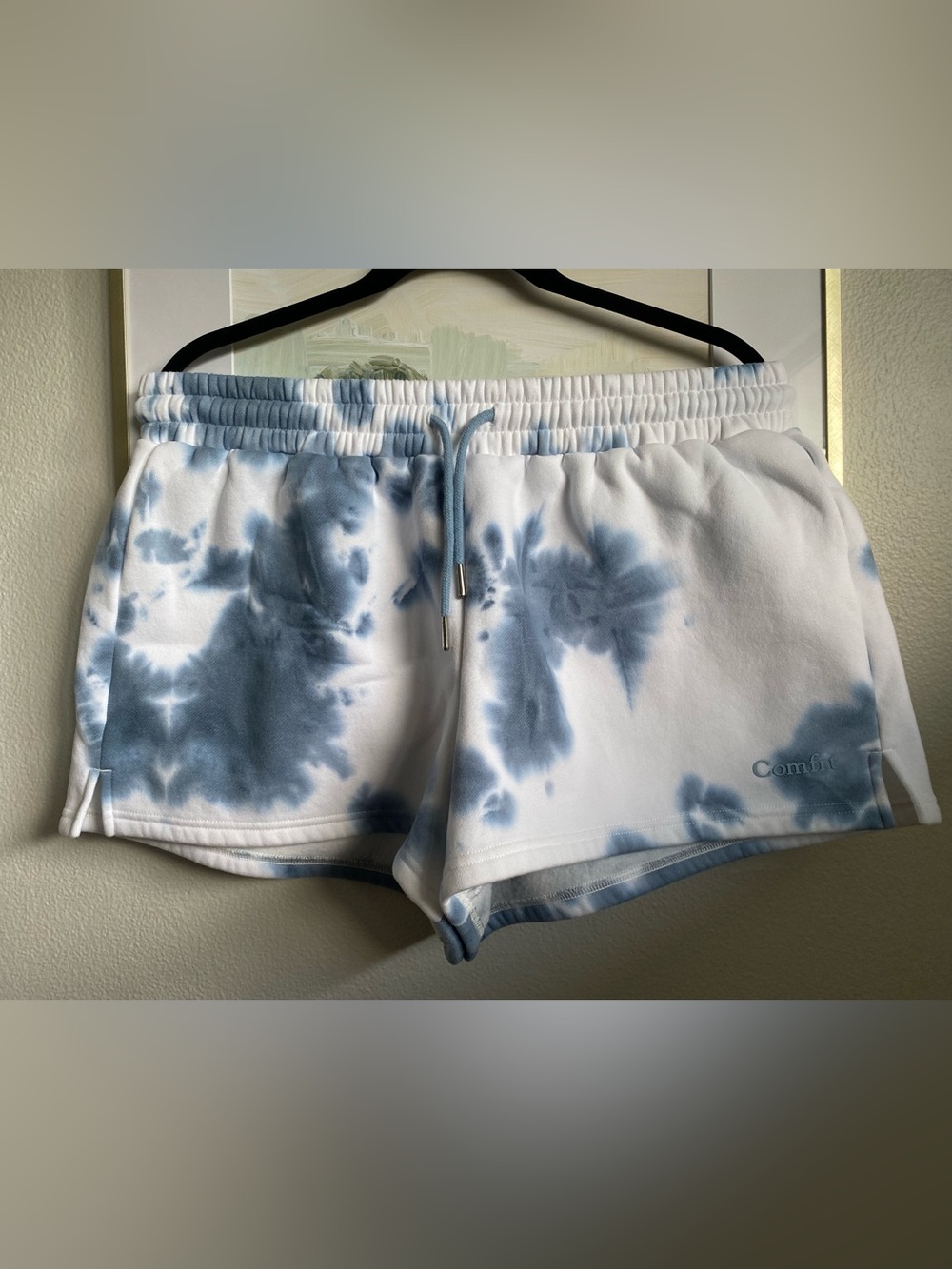 COMFRT Blue Tie-Dye Lounge Shorts, Sz L